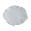 White ceramic plate with decorative rim on a white background