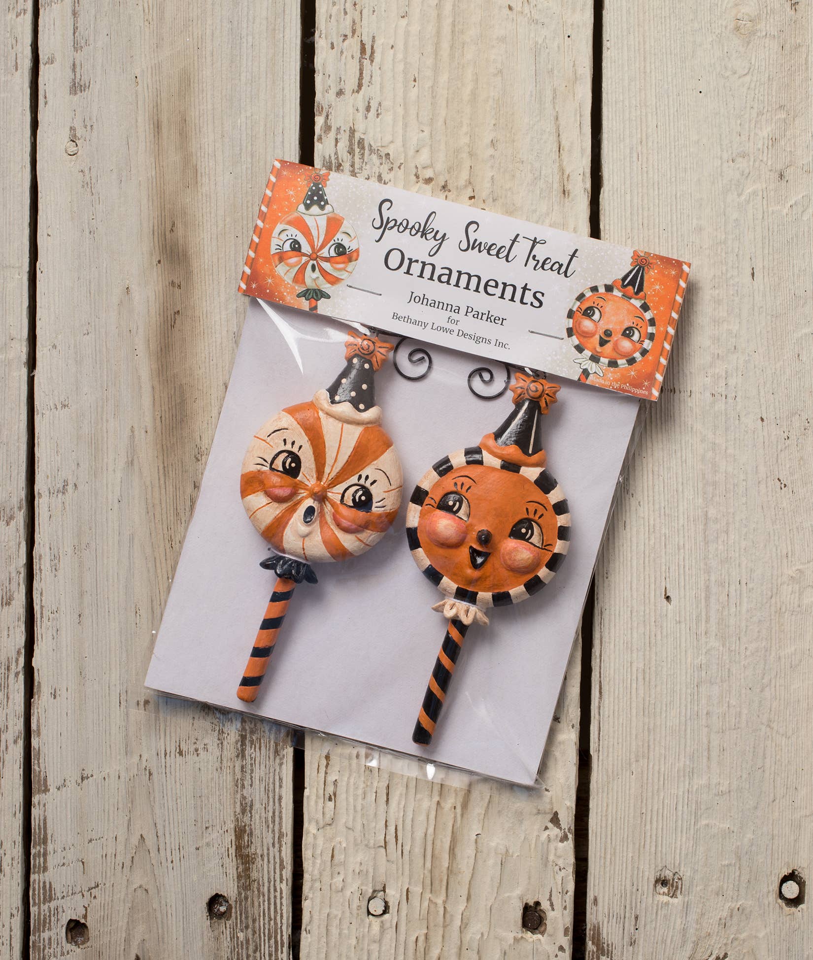 Bethany Lowe Spooky Sweet Treat Halloween ornament set by Johanna Parker in packaging
