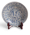 Blue and White Floral Decorative Porcelain Plate