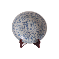 Blue and White Floral Decorative Porcelain Plate