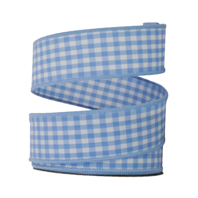 Blue Gingham Wire Reliant Ribbon Decorative