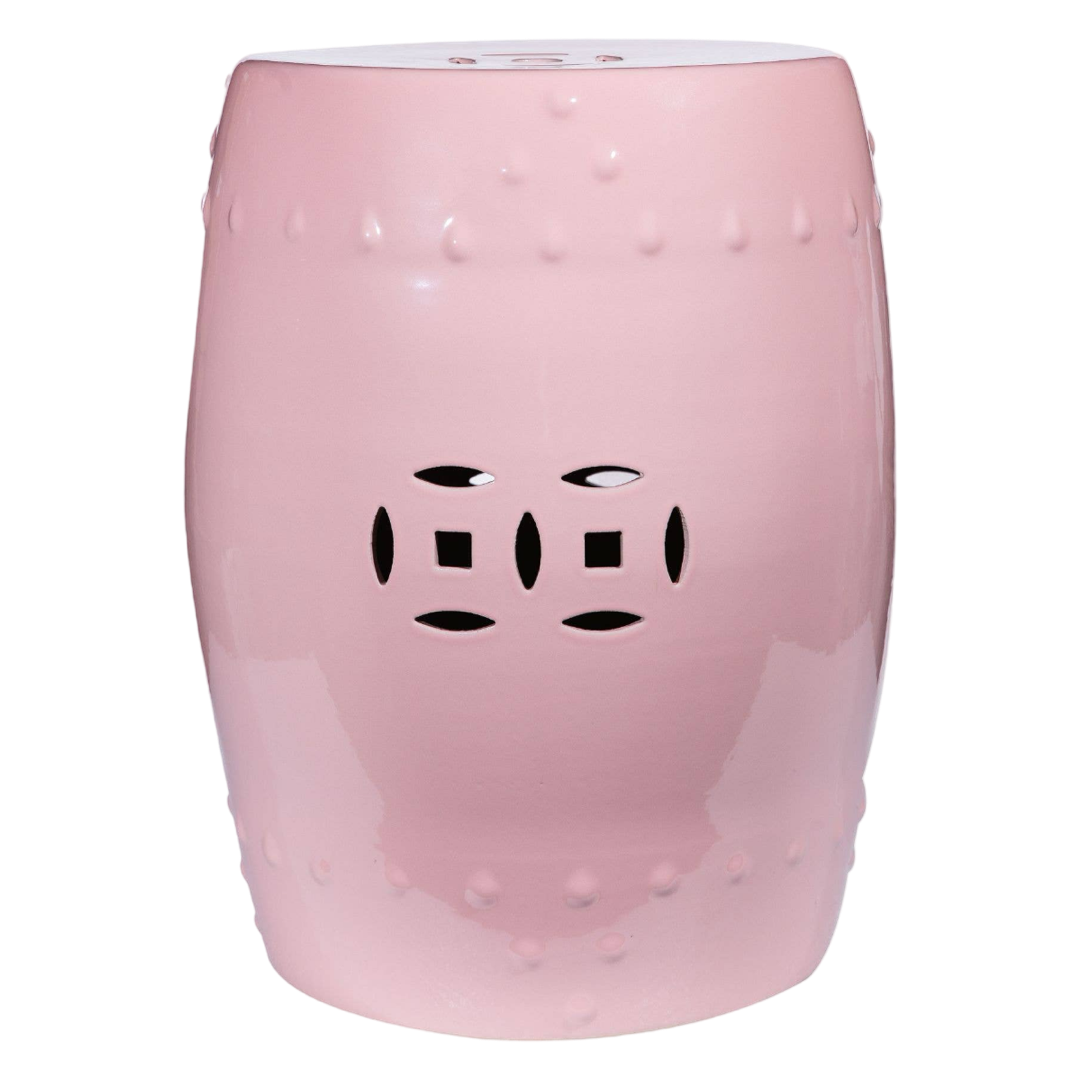 Blush Pink Garden Stool Weatherproof