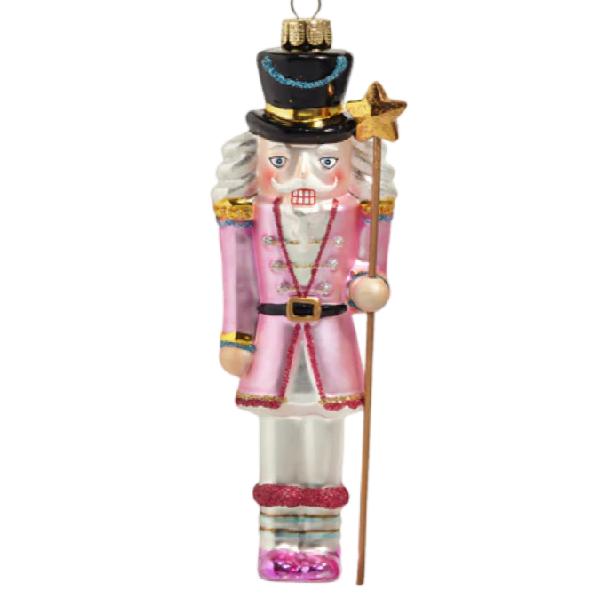Blushing Pink Nutcracker Ornament Raz Imports