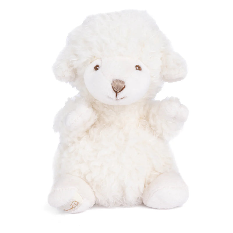 Bukowski Baby Mack, lamb plush toy, white lamb stuffed animal, heirloom plush lamb, dressed plush animal, Swedish stuffed animal, baby gift idea, nursery decor plush, soft lamb toy, baby shower keepsake