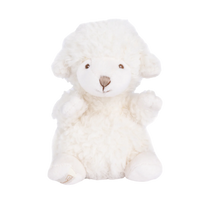 Bukowski Baby Mack, lamb plush toy, white lamb stuffed animal, heirloom plush lamb, dressed plush animal, Swedish stuffed animal, baby gift idea, nursery decor plush, soft lamb toy, baby shower keepsake