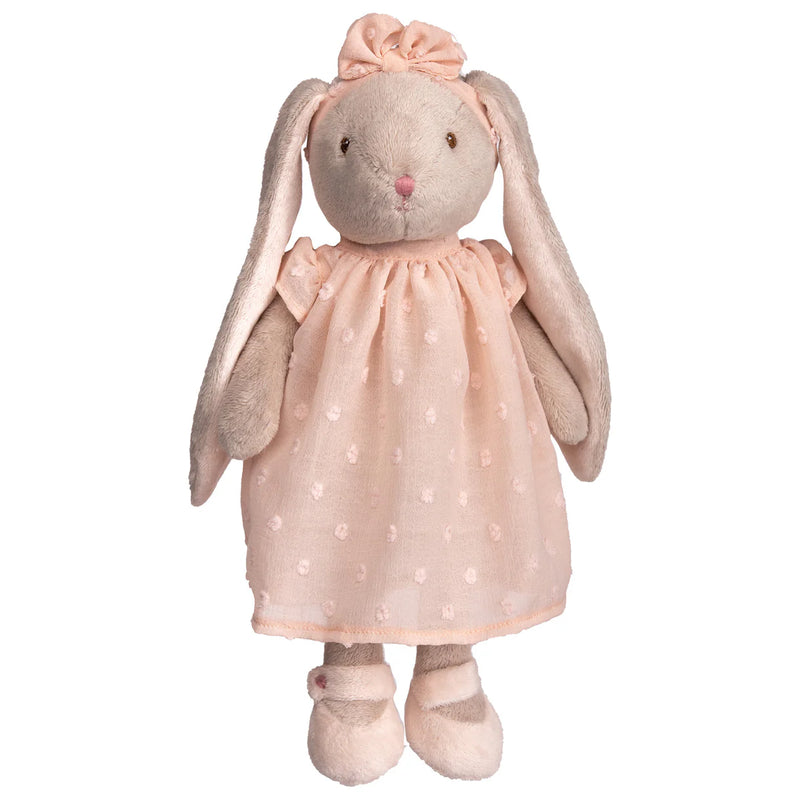 Bukowski Lenka bunny, plush bunny doll, soft stuffed rabbit, bunny in peach dress, Swedish plush toy, heirloom bunny plush, baby gift idea, toddler cuddle bunny, Bukowski plush collection, bunny stuffed animal girl