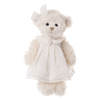 Bukowski Nikole teddy bear, medium size teddy bear, 14 inch plush bear, bedtime teddy for kids, teddy bear in nightgown, curly white teddy bear, soft plush bedtime toy, Bukowski plush gift, sleep companion teddy, nighttime stuffed animal