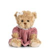 Bukowski Sophia bear, plush teddy bear in dress, velvet dress teddy, heirloom teddy bear, Bukowski plush bear, classic stuffed bear, gift teddy for baby girl, Swedish teddy bear, stuffed bear with bow, pink dress plush bear