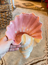 Vintage Seahorse Pedestal Shell Compote
