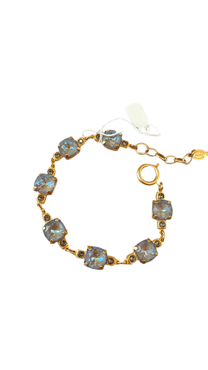 La Vie Allura Bracelet - Light Blue Crystal and Aged Brass