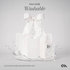 Product packaging with a bow on a gray background, labeled 'Machine Washable'.