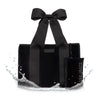 Black tote bag with a large bow and a black pouch labeled 'CASE-MATE' on a white background.