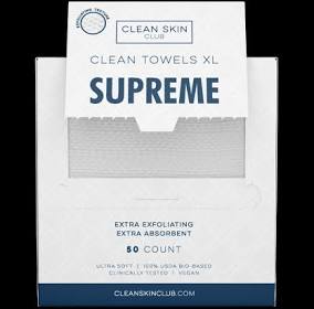 Clean Towels XL Supreme, disposable face towels, clean skin club towels, dual texture face towels, exfoliating disposable towel, makeup remover towel, hygienic face towels, XL skincare towels, travel-friendly skincare towels, gentle face cloth