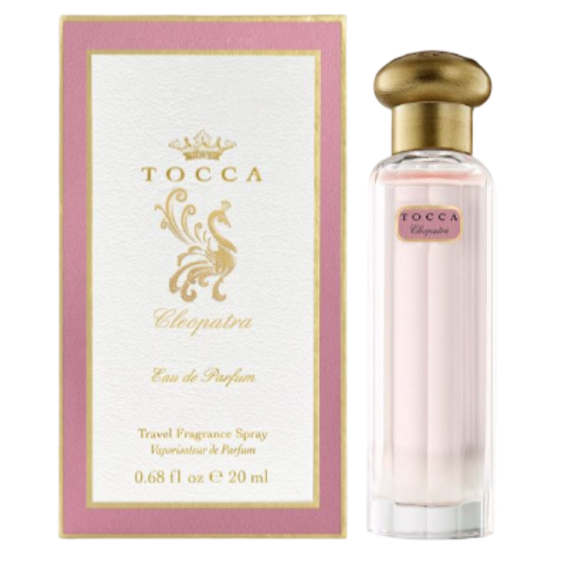 Tocca Cleopatra Eau de Parfum bottle and packaging on a white background