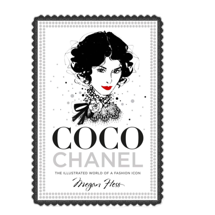 Coco Chanel book, Megan Hess illustrated book, fashion coffee table book, Chanel fashion history, luxury fashion books, stylish home décor books, iconic women in fashion, Chanel biography, illustrated fashion gift