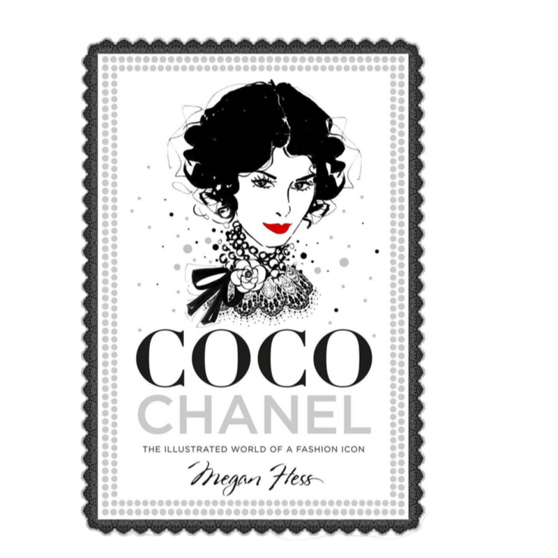 Coco Chanel book, Megan Hess illustrated book, fashion coffee table book, Chanel fashion history, luxury fashion books, stylish home décor books, iconic women in fashion, Chanel biography, illustrated fashion gift