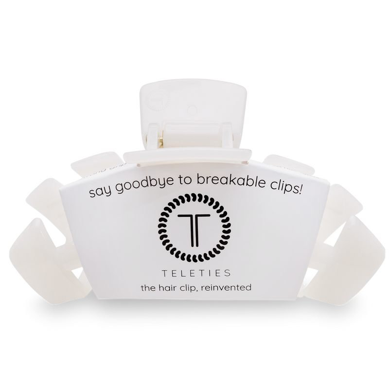Coconut white hair clip, large hair clip, bendable teeth hair clip, strong hold hair clip, thick hair clip, 