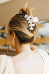 Coconut white hair clip, large hair clip, bendable teeth hair clip, strong hold hair clip, thick hair clip, 