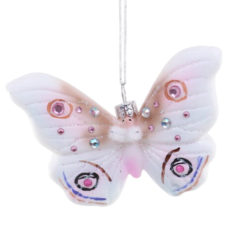 Cody Foster Frosted Moth Butterfly Pastel Ornament