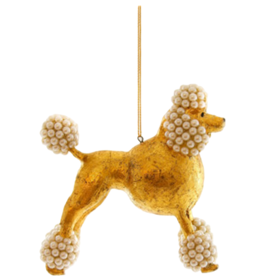 Cody Foster Gold Poodle Ornament with Pearl OhMeredith