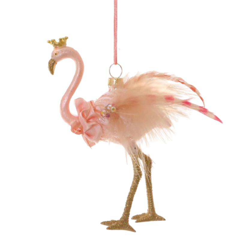 Cody Foster Royal Flamingo Pink Pearl Bow Ornament