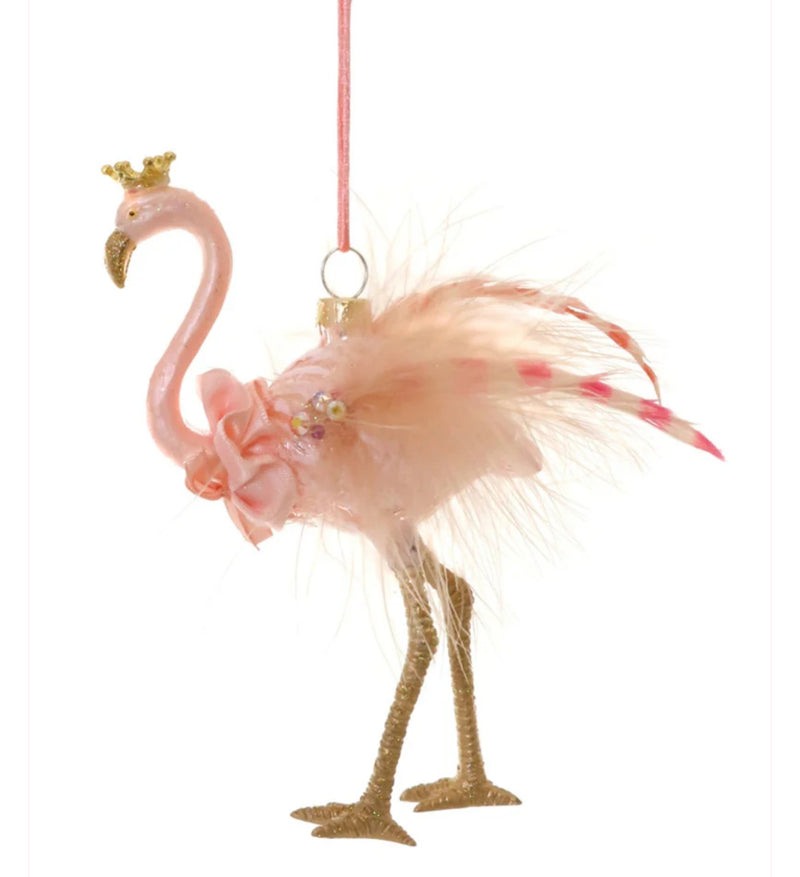 Cody Foster Royal Flamingo Pink Pearl Bow Ornament