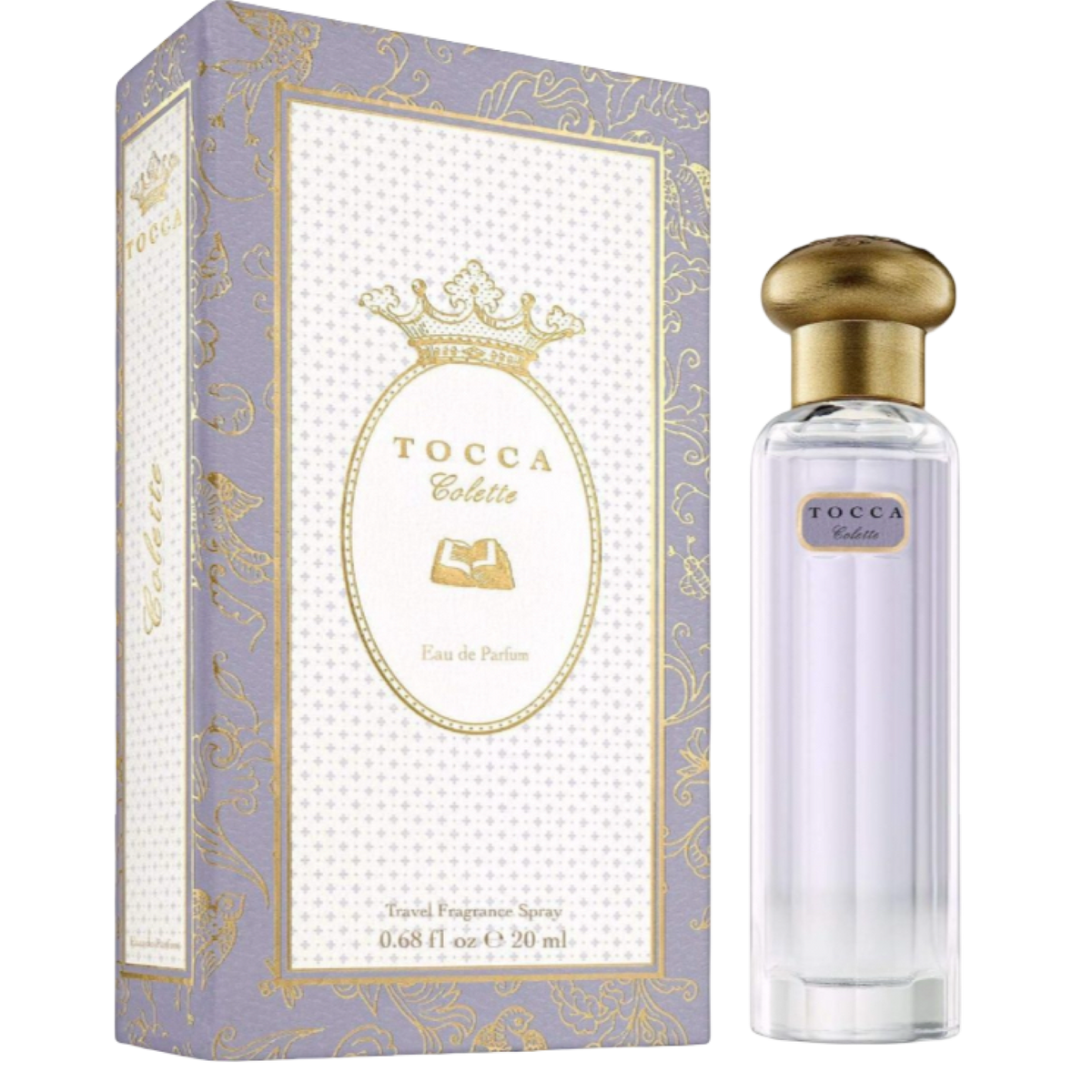 Tocca perfume bottle and packaging on a white background