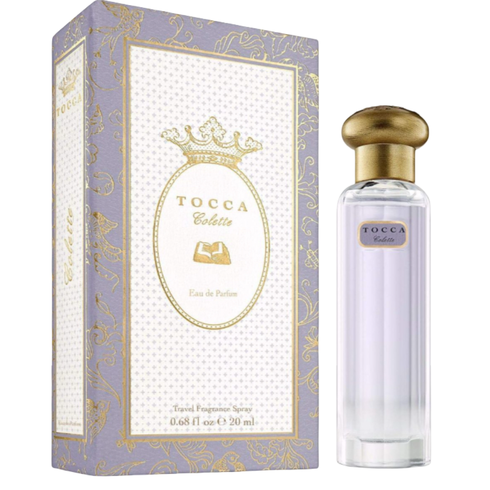 Tocca perfume bottle and packaging on a white background