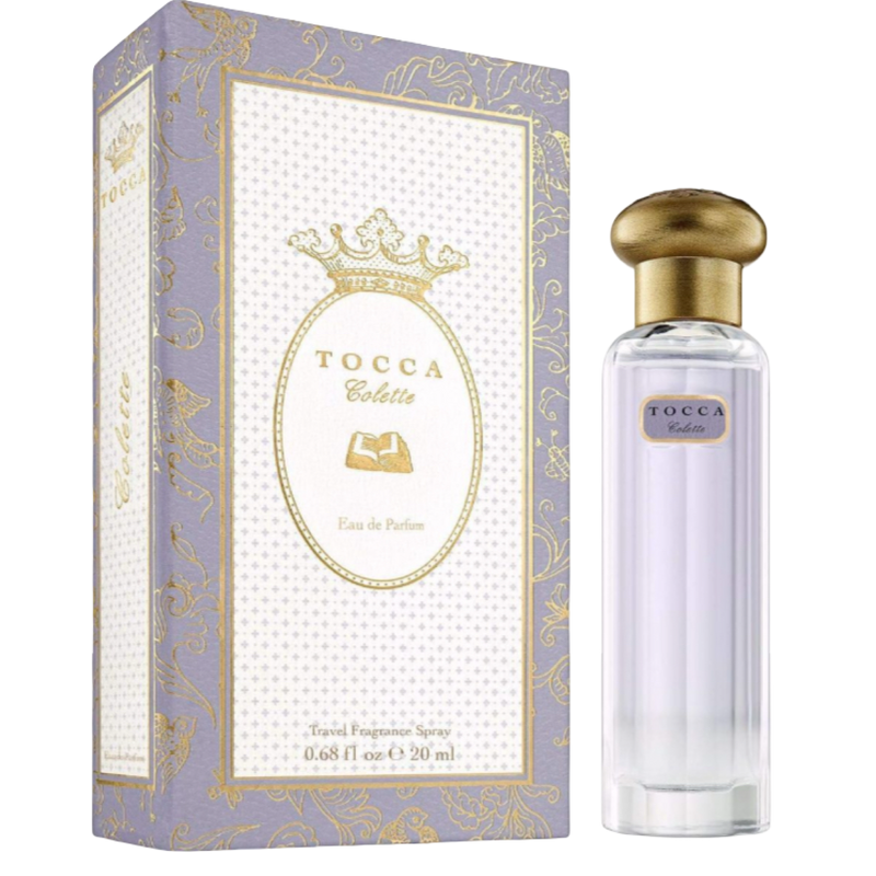Tocca perfume bottle and packaging on a white background