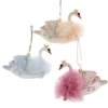 Crowned Swan Cody Foster Pastel Feather Ornaments