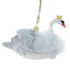 Crowned Swan Cody Foster Pastel Feather Ornaments Blue