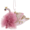 Crowned Swan Cody Foster Pastel Feather Ornaments Pink