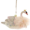 Crowned Swan Cody Foster Pastel Feather Ornaments Peach