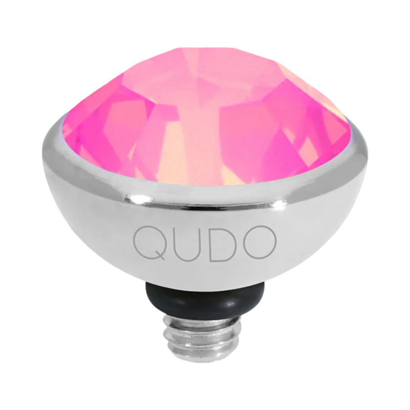 Crystal Dahlia Ignite Bottone QUDO Silver Topper Pink Collection