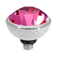 Crystal Dahlia Ignite Bottone QUDO Silver Topper Pink Collection fuschia