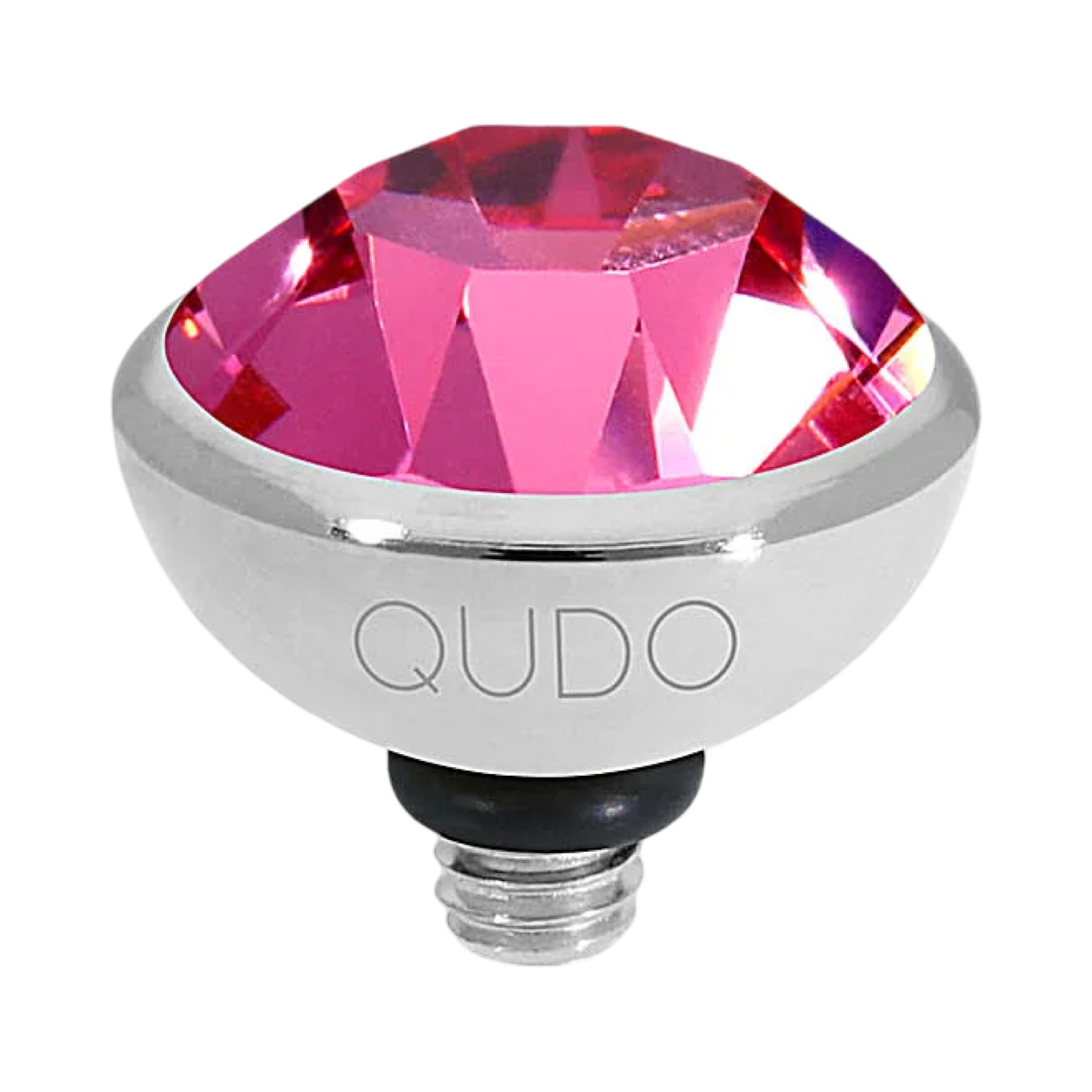 Crystal Dahlia Ignite Bottone QUDO Silver Topper Pink Collection fuschia