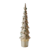 Decorative Christmas tree with lights on a white background