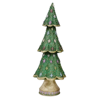 Dekorasyon holiday tree, Starlight Neo Cone Tree Vetiver, green Christmas cone tree, collectible tabletop holiday decor, 13 inch holiday tree, decorative holiday figurines, mantel Christmas decor