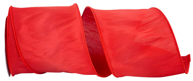 Dupioni Supreme SIlk Wire Decorative Ribbon Red