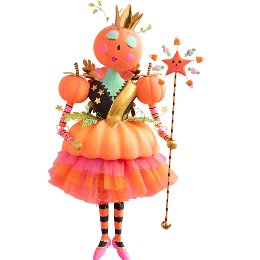 Fairy Gourdmother ornament, handmade holiday ornament, whimsical Christmas tree decor, gourd-inspired ornament, Glitterville ornaments, magical holiday decor, glittery crown ornament,
