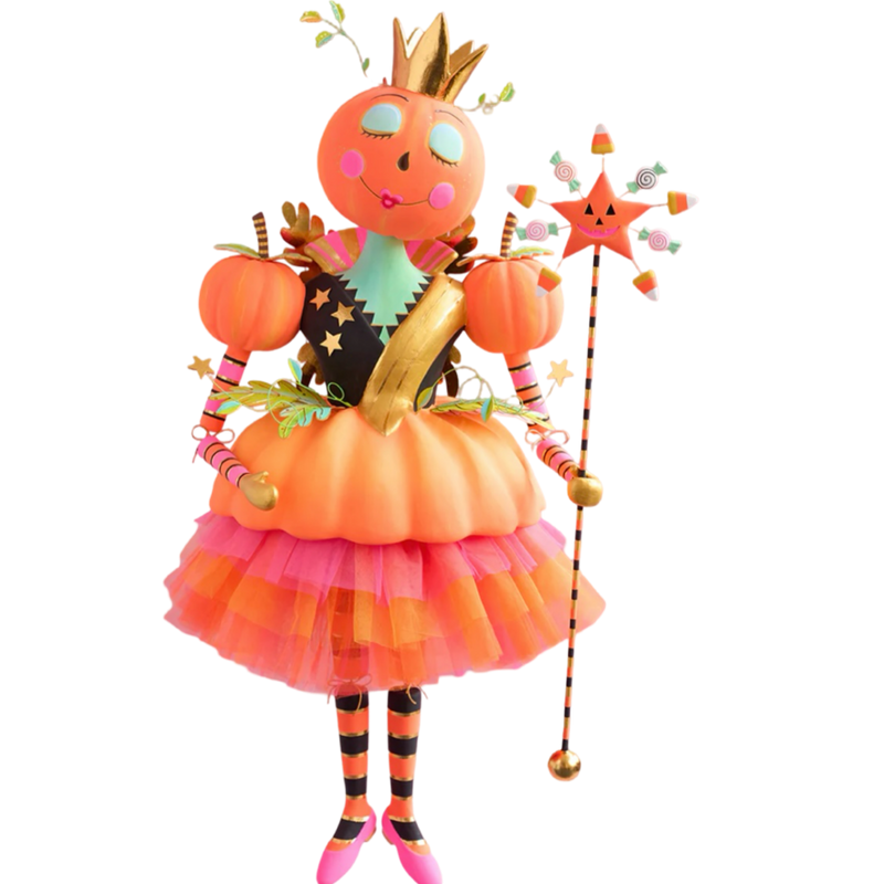 Fairy Gourdmother ornament, handmade holiday ornament, whimsical Christmas tree decor, gourd-inspired ornament, Glitterville ornaments, magical holiday decor, glittery crown ornament,
