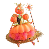 Fairy Gourdmother ornament, handmade holiday ornament, whimsical Christmas tree decor, gourd-inspired ornament, Glitterville ornaments, magical holiday decor, glittery crown ornament,