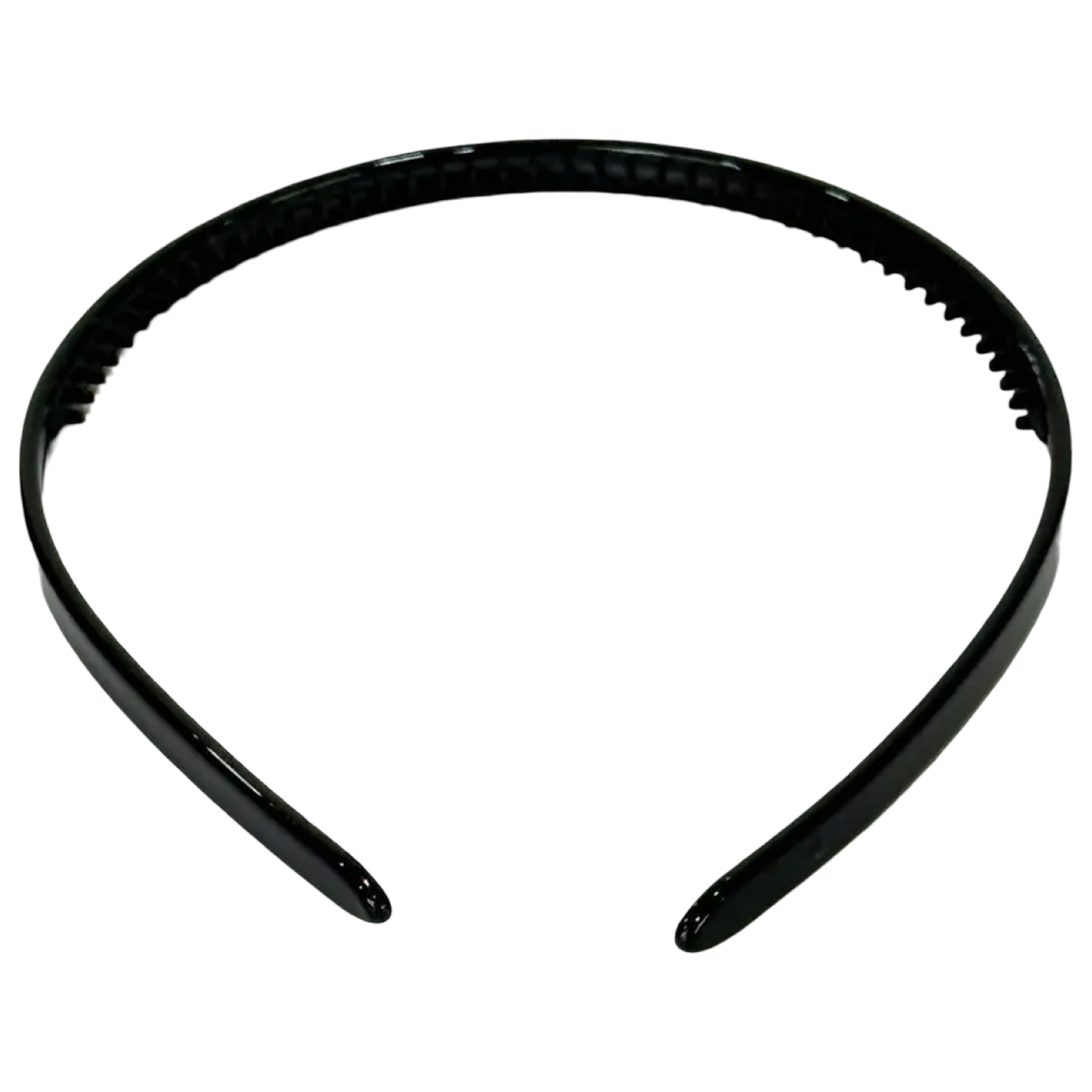 Ficcare Evelyn Acetate Headband in Black, a slim 1/2-inch Italian acetate headband with a polished finish.