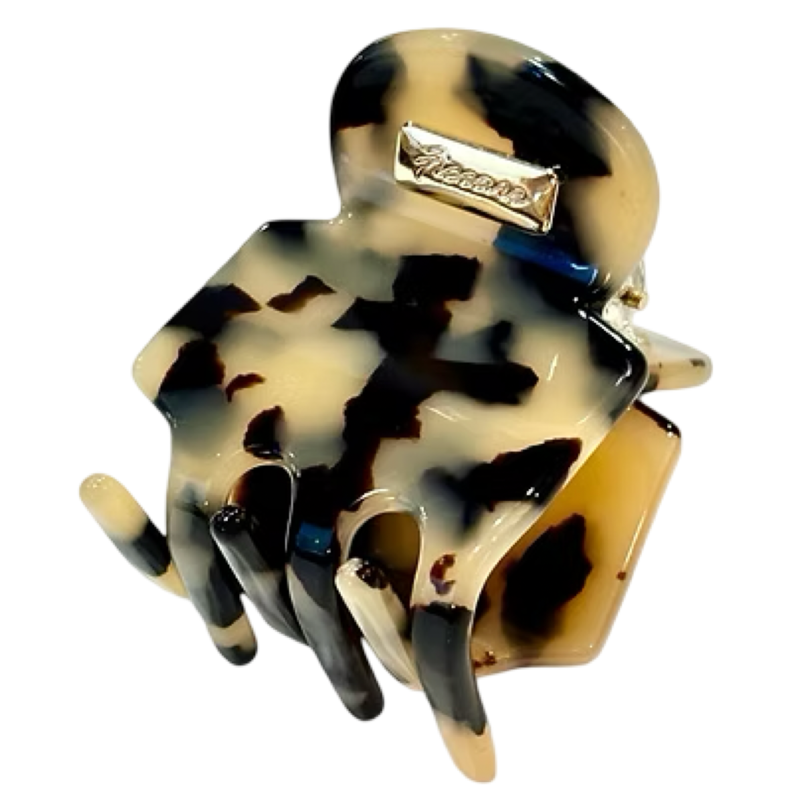 Ficcare Rita Acetate Hair Clip in Ivory Tokyo featuring a glossy marbled ivory acetate finish for secure, elegant everyday hairstyles.