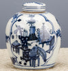 Blue and White Bulb Jar