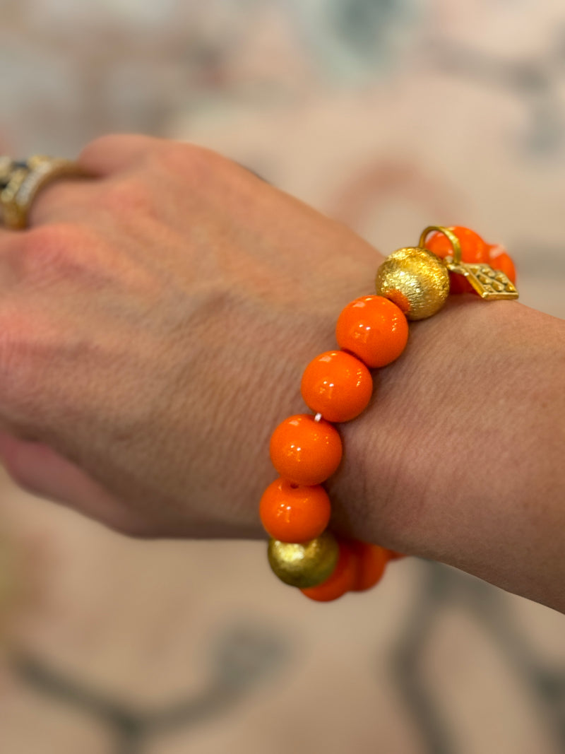 Orange Beaded Brianna Bracelet