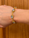 La Vie Allura Bracelet - Light Blue Crystal and Aged Brass