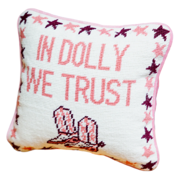 Furbish needlepoint pillow, Dolly Parton quote pillow, diamond in a rhinestone world pillow, pink velvet throw pillow, funny needlepoint pillow, hand-stitched decorative pillow, gift for Southern charm lovers, statement quote pillow, small sassy pillow, Dolly-inspired home decor