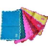 Furbish rainbow cocktail napkins, linen scalloped napkins, colorful linen drink napkins, set of 6 cocktail napkins, scallop edge napkin set, rainbow party linens, elegant bar cart accessories, rectangle linen napkins, hostess gift napkin set, vibrant linen cocktail napkins