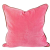 Furbish velvet pillow, pink and rust throw pillow, cotton velvet accent pillow, large decorative pillow with insert, modern velvet cushion, hidden zipper velvet pillow, boho luxe pillow decor, Indian velvet pillow, soft velvet home accessory, colorblock velvet pillow

